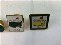 A Set of Eight Masters Tournament Commemorative Lapel Pins, 1989-2005