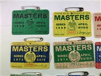 Collection of 14 Masters Tournament Series Badges 1968-1983
