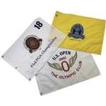 A Trio of Official Major Championship Embroidered Golf Pin Flags