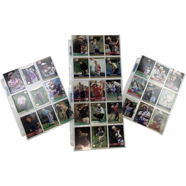 A Collection of 33 Signed Professional Golf Trading Cards including Major Champions and Notable Rookies JSA ALOA