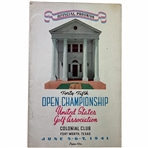 1941 US Open Championship at Colonial CC Program - Craig Wood Winner