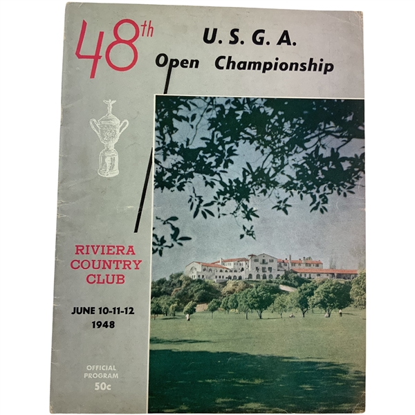 1948 US Open Championship at Riviera CC Program - Ben Hogan’s 1st Open