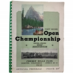 1938 US Open Championship at Cherry Hills Club Program - Ralph Guldahl Winner
