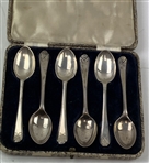 A Set of Six Sterling Silver Golfing Spoons by Walker & Hall
