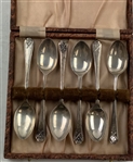 A Set of Six Walker and Hall Sterling Silver Golf Motif Teaspoons Sheffield 1932