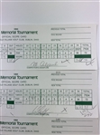 Five 1994 Memorial Tournament Official Scorecards W/ Calcavecchia, Singh, Lanny Wadkins
