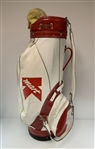 Fuzzy Zoeller's Tournament Used Kmart Red & White Staff Bag w/ Signature Duck Headcover