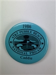 Fuzzy Zoeller's Winning Signed 1986 Pebble Beach Pro-Am Tournament Used Golf Ball from Caddie w/ Badge JSA ALOA