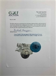 Fuzzy Zoeller's Winning Signed 1986 Pebble Beach Pro-Am Tournament Used Golf Ball from Caddie w/ Badge JSA ALOA
