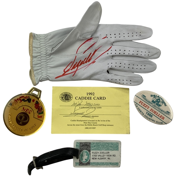 Fuzzy Zoellers Personal Signed Glove and Tournament Ephemera  - Mazzeo Collection JSA ALOA