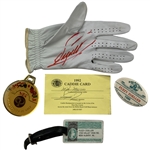 Fuzzy Zoellers Personal Signed Glove and Tournament Ephemera  - Mazzeo Collection JSA ALOA