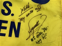 1984 US Open at Winged Foot Winning Final Rd 18th Hole Tournament Used Flown Flag Signed by Fuzzy Zoeller & Runner Up Norman to Caddie JSA ALOA