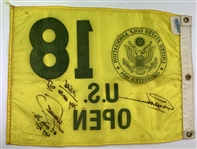 1984 US Open at Winged Foot Winning Final Rd 18th Hole Tournament Used Flown Flag Signed by Fuzzy Zoeller & Runner Up Norman to Caddie JSA ALOA
