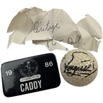 Fuzzy Zoellers Winning 1986 Sea Pines Heritage Classic Signed Tournament Used Golf Ball from Caddy w/ Badge JSA ALOA