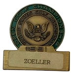 Fuzzy Zoellers 1991 US Open at Hazeltine Contestant Badge - Mazzeo Collection