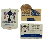1979 & 1983 Ryder Cup & 1987 Skins Game Fuzzy Zoeller Caddy Badges - Mazzeo Collection