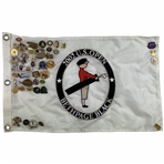 2002 US Open Bethpage Black Official Embroidered Pin Flag w/ Many Commemorative Golf Pins - Mazzeo Collection