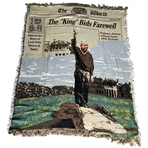 Arnold Palmer The King Bids Farewell Open St Andrews Swilken Bridge Woven Tapestry Throw Blanket