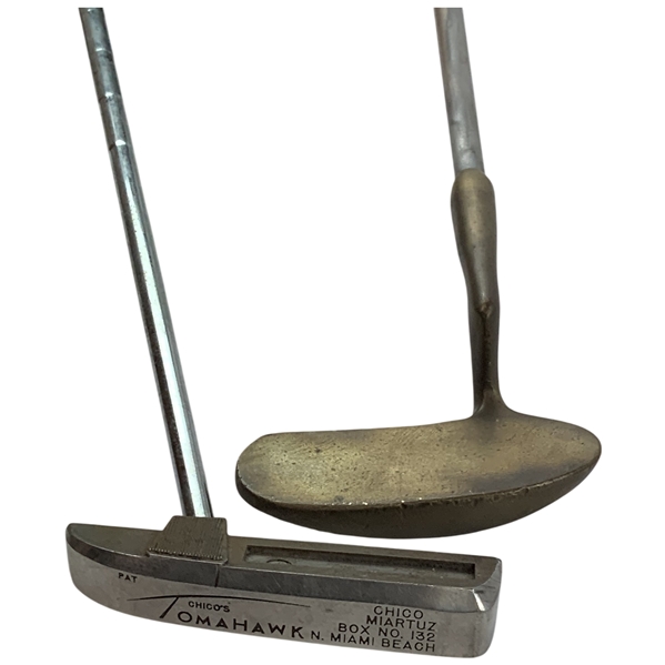 A Group of Vintage and Antique Golf Clubs Including H&B PowerBilt Woods and a Hickory-Shafted Niblick