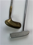 A Group of Vintage and Antique Golf Clubs Including H&B PowerBilt Woods and a Hickory-Shafted Niblick