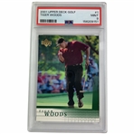 2001 Upper Deck Golf Tiger Woods #1 Rookie Card PSA 9 MINT