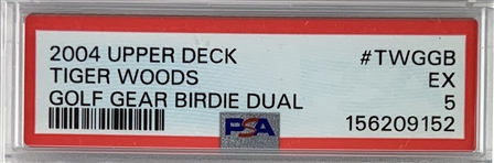 2004 Upper Deck Tiger Woods Golf Gear Birdie Dual #TWGGB PSA 5 EX Cert 156209152