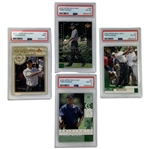 A Group of Graded 2002 Upper Deck Golf Tiger Woods Trading Cards