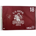 Dustin Johnson Signed 2016 U.S. Open Oakmont Country Club Flag JSA #CN16971