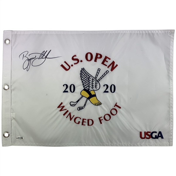 Bryson DeChambeau Signed 2020 U.S. Open Winged Foot Official Embroidered Pin Flag JSA#CN16952