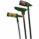 A Trio of Vintage Novelty Promotional Golf Putters Featuring Heinz, J&B, and Canada Dry Branding