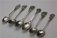 Six (6) Various Vintage Golf Themed Sterling Silver Spoons