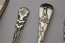 Seven (7) Various Vintage Golf Themed Sterling Silver Spoons