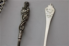 Six (6) Various Vintage Golf Themed Sterling Silver Spoons