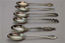 Six (6) Various Vintage Golf Themed Sterling Silver Spoons