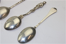 Six (6) Various Vintage Golf Themed Sterling Silver Spoons