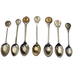 Seven (7) Various Vintage Golf Themed Sterling Silver Spoons