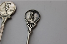 Seven (7) Various Vintage Golf Themed Sterling Silver Spoons