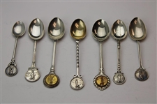 Seven (7) Various Vintage Golf Themed Sterling Silver Spoons
