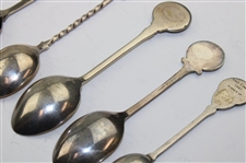 Seven (7) Various Vintage Golf Themed Sterling Silver Spoons