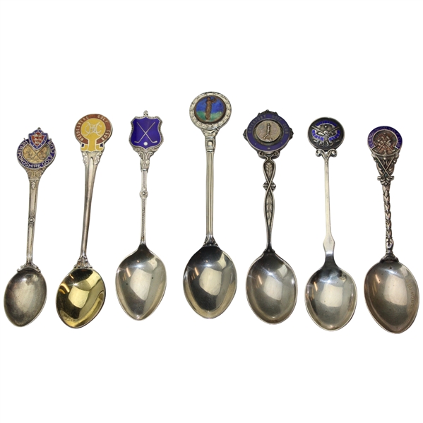 Seven (7) Various Vintage Golf Themed Sterling Silver Spoons