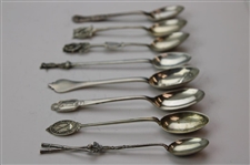 Eight (8) Various Vintage Golf Themed Sterling Silver Spoons