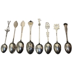 Eight (8) Various Vintage Golf Themed Sterling Silver Spoons