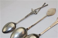 Eight (8) Various Vintage Golf Themed Sterling Silver Spoons