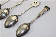 Eight (8) Various Vintage Golf Themed Sterling Silver Spoons
