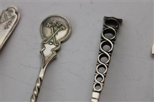 Six (6) Various Vintage Golf Themed Sterling Silver Spoons