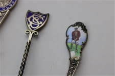 Six (6) Various Vintage Golf Themed Sterling Silver Spoons
