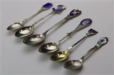 Six (6) Various Vintage Golf Themed Sterling Silver Spoons