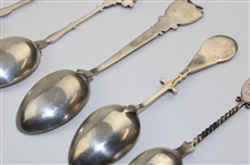Six (6) Various Vintage Golf Themed Sterling Silver Spoons