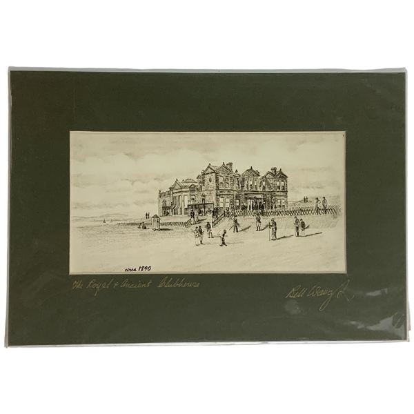 Bill Waugh Signed and Matted Art Print of The Royal and Ancient Clubhouse St Andrews