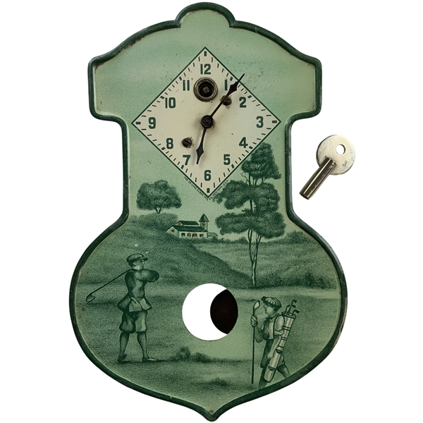 1910 De Luxe Pendulum Clock - Waterbury Ct. Manufactured August C Keebler Co. w/ Key